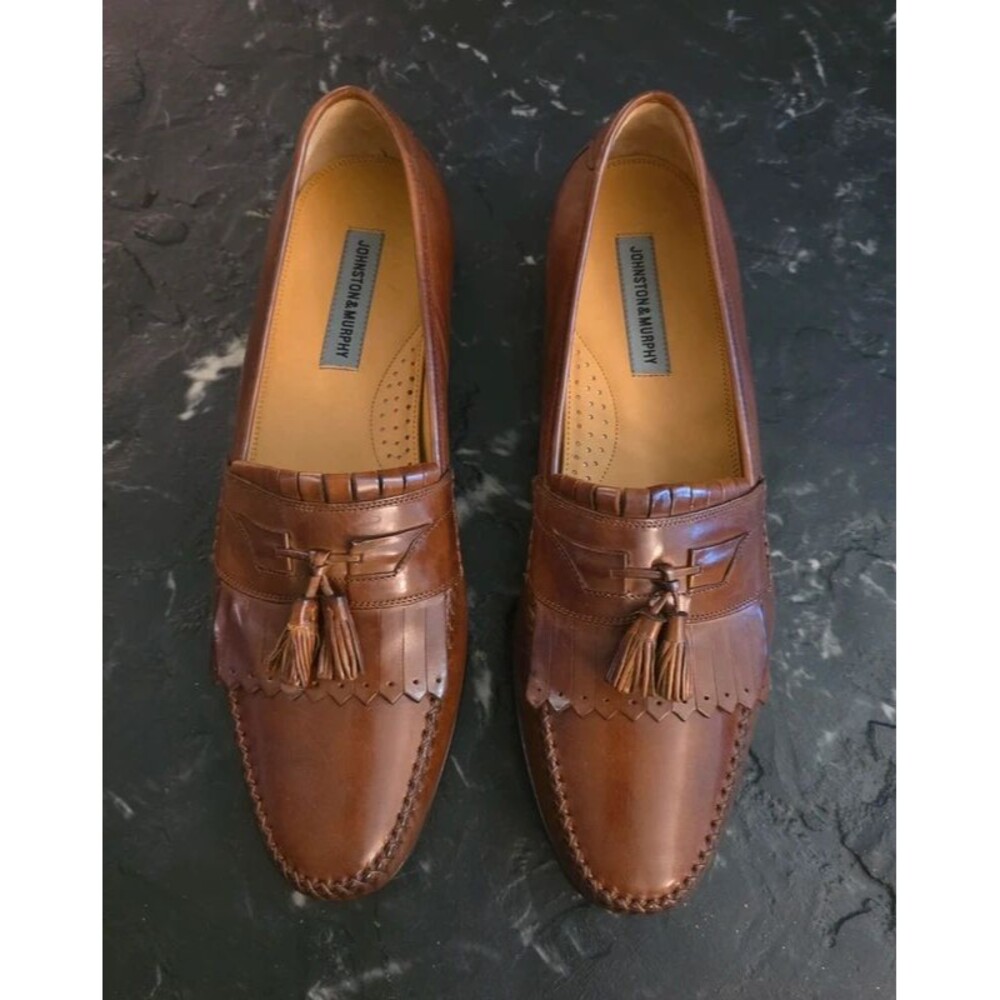 Johnston & Murphy Breland Kiltie Tassel Loafers Brown Leather Men’s 14 M